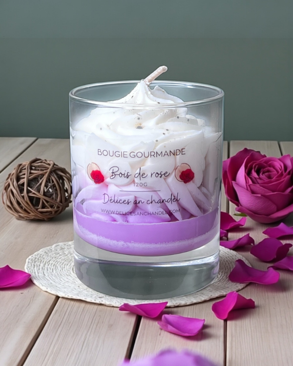 Bougie gourmande - Bois de rose
