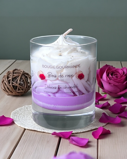 Bougie gourmande - Bois de rose