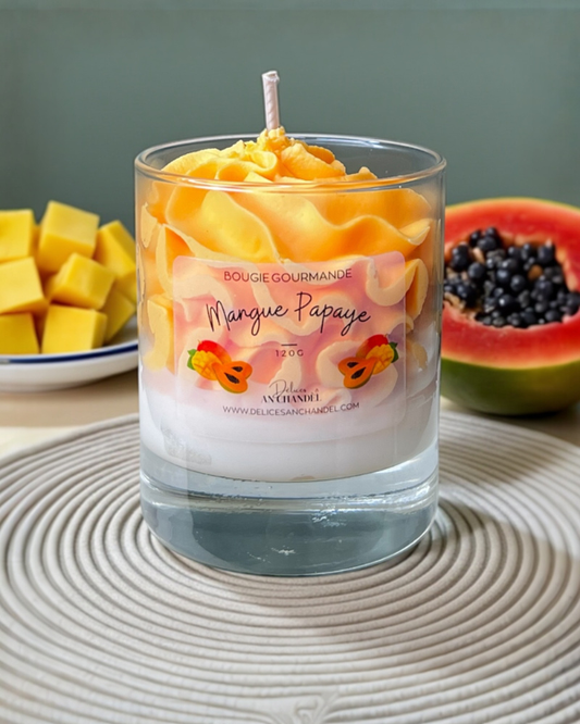 Bougie gourmande - Mangue papaye
