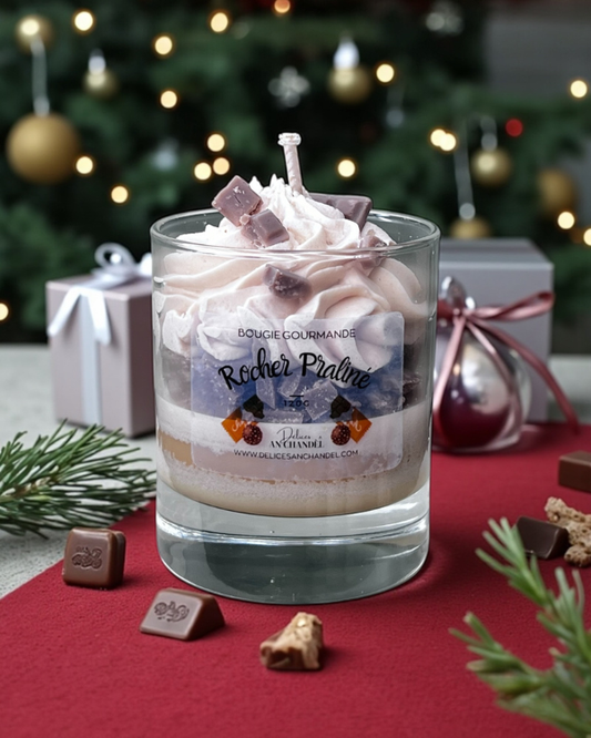 Bougie gourmande - Rocher praliné